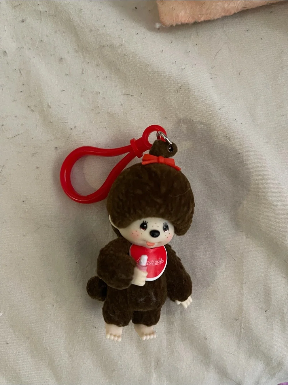 Monchichi Keychain with Red Clip